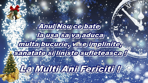 Anul Nou ce bate la usa sa va aduca multa bucurie, vise implinite, sanatate si liniste sufleteasca.